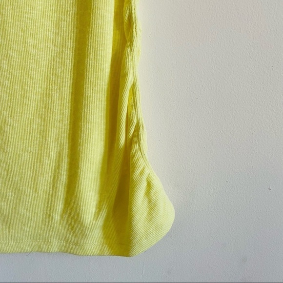 THREE DOTS Bloomingdale’s Soft Yellow High Neck Rouched Long tank - Picture 6 of 6